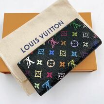 H429 【美品】ルイヴィトン LOUIS VUITTON キーケース M60044 ミュルティクレ4 合皮 ノワール FL4037 財布 マルチカラー　4連キーケース_画像2