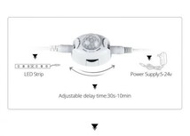 人感センサーライト LED テープライト 電球色 1M ACアダプター付 切断可能 防水 間接照明 玄関 廊下 トイレ 階段 棚下 DD118_画像8