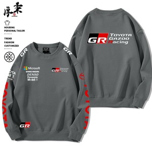 04★新作★トヨタ GR Gazoo Racing★モータースポーツ ロゴ カジュアルな服 メンズ 長袖Tシャツ 長袖 スウェット 休暇服