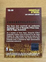 直筆サインカード 2002 -03 Topps SHAQUILLE O'NEAL Auto / シャキール オニール Autograph LA Lakers_画像2