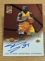 直筆サインカード 2002 -03 Topps SHAQUILLE O'NEAL Auto / シャキール オニール Autograph LA Lakers_画像1