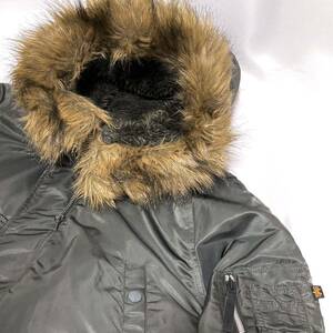 ALPHA INDUSTRIES N-3B アルファインダストリーズ フライトジャケット XL フードファー付き ミリタリー 20094-276 カーキ バイク アメカジ