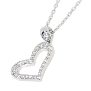 [Используется] Piagier Lime Lime Lime Heart Diamond Pendant Collece 38,5/41,5 см K18WG Белое золото 4,6 г пиаже