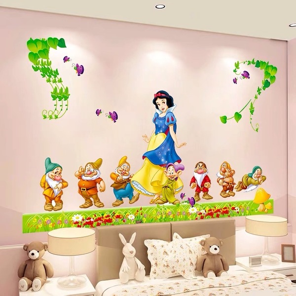 (NO.532）DIY剥がせる壁飾り 壁紙 ウォールステッカー 綺麗な仕上がり 子供ルーム 壁シート 模様替え 壁飾り 雰囲気替え　　白雪姫