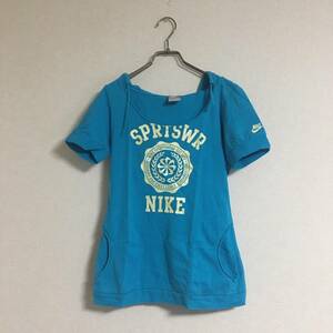 NIKE ナイキ フード付きプリントTシャツ USA USED レディース アメカジ 風車ナイキロゴ スポーツMix Mサイズ