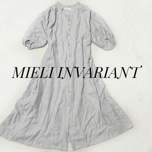 MIELI INVARIANT 背中編み上げ　バルーン袖　ワンピース