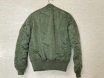 ALPHA INDUSTRIES アルファMA-1 JAPANスペック　サイズS カーキ　タイトフィット　フライトジャケット ミリタリー_画像2