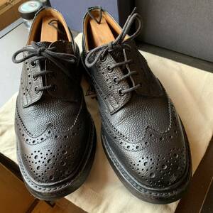 Tricker's トリッカーズ シボ革 Made In England 英国靴 ウイングチップ ブラック 