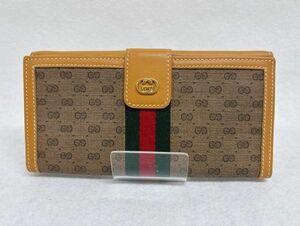 長期保管品 GUCCI 長財布 035.001.0758 シェリーライン マイクロシマ GG 金 ロゴ レディース オールドグッチ ヴィンテージ ブランド レア