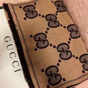 GUCCI グッチ マフラー GG ラメ ジャガード 