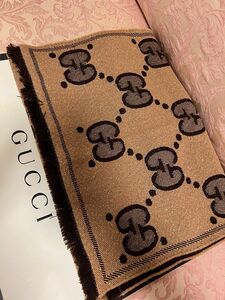 GUCCI グッチ マフラー GG ラメ ジャガード 