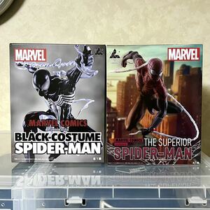 MARVEL COMICS BLACK COSTUME SPIDER MAN THE SUPERIOR スパイダーマン フィギュア 2個セット 未開封