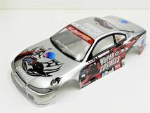 【激安！日本全国送料無料！ お買い得！】1/10 ドリフトラジコンカー用 スペアボディー　ニッサン Ｓ15 シルビア タイプ 銀/赤_画像1