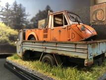 昭和レトロな風景 1/32 マツダ K360 ダイハツ CM10T 旧車 自作ジオラマ完成品 ケース付_画像8