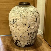 【ラスト出品】 酒壺 壺 花瓶 壷 時代物 インテリア 傘立て ヴィンテージ アンティーク レトロ 陶器 古道具 古い_画像2