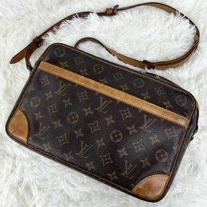 1円〜【最高級 激レア】LOUIS VUITTON ルイヴィトン トロカデロ モノグラム レザー ショルダーバッグ ブラウン ヌメ革 本革◎ユニセックス