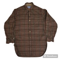 60S PENDLETON ペンドルトン ウールシャツ ボタンダウン ビンテージ USA 古着 長袖シャツ ブラウン チェック M_画像1