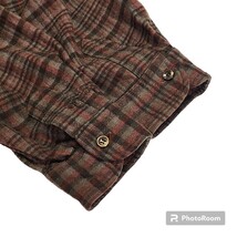 60S PENDLETON ペンドルトン ウールシャツ ボタンダウン ビンテージ USA 古着 長袖シャツ ブラウン チェック M_画像9