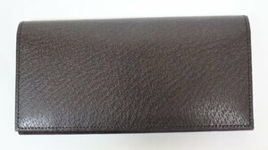 1円スタート!Aquascutum アクアスキュータム 新品メンズレザー長財布 ブラウン