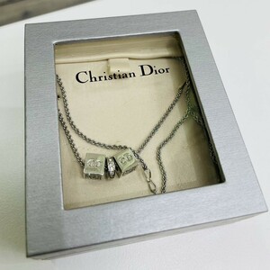 【B12874TY】Christian Dior クリスチャン・ディオール キューブ ネックレス CD ロゴ アクセサリー