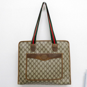 グッチ GUCCI オールドグッチ GGプラス トートバッグ ショルダーバッグ シェリーライン 89.02.997 中古 劣化難あり [質イコー]