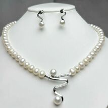 2点セット　本真珠ネックレス7mm 天然パールネックレス42cm Pearl パールネックレス _画像1