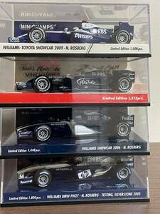 未使用品　1／43ミニチャンプス　2005〜2006年2008〜2009年　N.Rosberg F1参戦マシーン4台まとめ売り