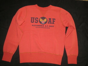 新品 BUZZ RICKSON'S バズリクソンズ U.S. ARMY AIR FORCE A.F.BASE スウェット RED SMALL