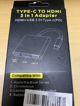 USB Type C to HDMI 3 in 1 USB C ハブ [４K 解像度 hdmiポート+USB 3.0ポート+USBタイプC急速PD充電ポート] 変換 アダプタ (Silver)_画像8