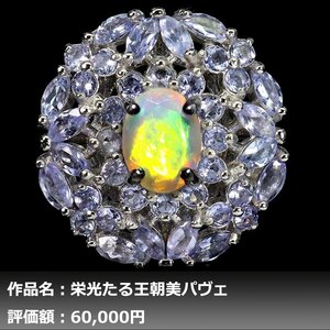 【1円新品】イケゾエガレ｜6.00ct 天然オパール&タンザナイト K14WG仕上リング 15号｜作家モノ｜本物保証｜NGL鑑別対応