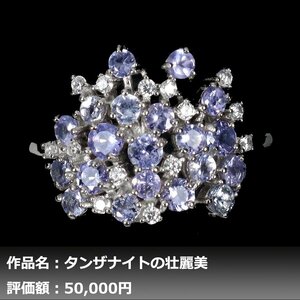 【1円新品】イケゾエガレ｜1.50ct 天然タンザナイト ダイヤモンド K14WG仕上リング 14.5号｜作家モノ｜本物保証｜NGL鑑別対応