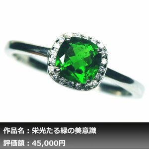 【1円新品】イケゾエガレ｜1.50ct 天然クロムディオプサイト ダイヤモンド K14WG仕上リング 17号｜作家モノ｜本物保証｜NGL鑑別対応