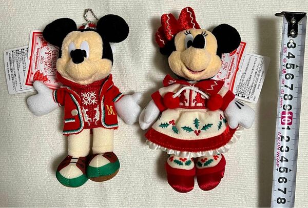 ミッキー ミニー クリスマスファンタジー2015 クリスマス ぬいぐるみバッジ TDR TDL ディズニー