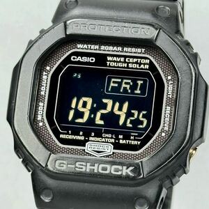 美品 CASIO G-SHOCK GW-5600BJ-1JF The G タフソーラー 電波受信 電波ソーラー スクウェア ブラック グレー 反転液晶 スピード電波モデル