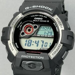 極美品 G-SHOCK GW-8900-1JF タフソーラー 電波受信 電波ソーラー マルチバンド6 ビッグケース オール ブラック シルバー 反転液晶