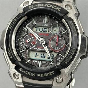 良品 G-SHOCK MTG-1500-1AJF MT-G タフソーラー 電波受信 電波ソーラー マルチバンド6 アナログ/デジタル アナデジ シルバー メタルバンド