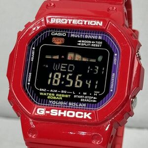 極美品G-SHOCK GWX-5600C-4JF G-LIDE Gライド タフソーラー電波受信 電波ソーラー マルチバンド6 レッド ブラック 反転液晶 ムーンデータ