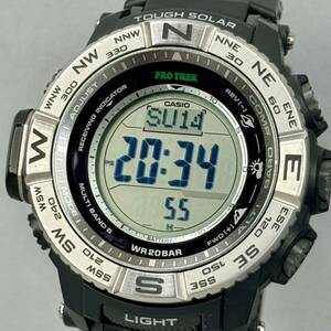 極美品PROTREK PRW-3500-1JF タフソーラー 電波受信 電波ソーラー マルチバンド6方位/温度/気圧/高度計トリプルセンサー ブラック シルバー