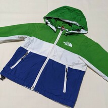 ☆WA1 THE NORTH FACE ザノースフェイス 90 男の子 男子 長袖 ジャンパー ウインドブレーカー グリーン ブルー 薄手 フード取り外し_画像2