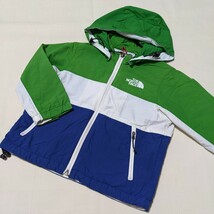 ☆WA1 THE NORTH FACE ザノースフェイス 90 男の子 男子 長袖 ジャンパー ウインドブレーカー グリーン ブルー 薄手 フード取り外し_画像1