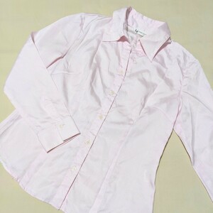 *FA47 LB Fashion Project formal lady's 9 number long sleeve shirt blouse pink stripe . collar business ceremony 