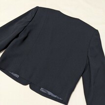 ☆FA63 SOIR BENIR 東京ソワール ブラックフォーマル レディース 11号 長袖 ノーカラー ジャケット 黒 無地 礼服 喪服 冠婚葬祭 セレモニー_画像3