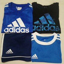 ☆SA5 まとめ 4枚 セット 福袋 男子 男の子 130 半袖 Tシャツ ショートパンツ adidas アディダス サッカー スポーツウェア ブルー 紺 黒_画像1