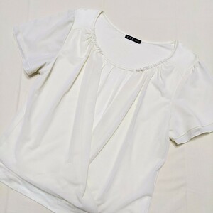 *FA169 C.D.S BASICsi-ti-es Basic formal lady's L short sleeves cut and sewn pull over eggshell white business ceremony 