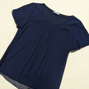 *FA170 SUIT SELECT suit select formal lady's L short sleeves cut and sewn pull over navy blue navy business ceremony 