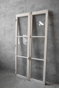  античный Франция стекло рамка окна 2 шт. комплект D [ft2-527] окно двери магазин инвентарь 