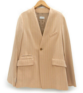 美品 BED J.W. FORD ベッドフォード ノーカラージャケット FB2843 サイズ0 ライトピンク Collarless JKT ver.1 ウール カシミヤ レディース