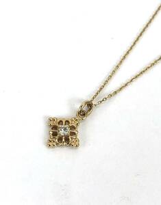 組曲 クミキョク K10 ひし形 ダイヤ ネックレス FC2941 レディース イエローゴールド ダイヤ0.02ct KUMIKYOKU JEWELRY