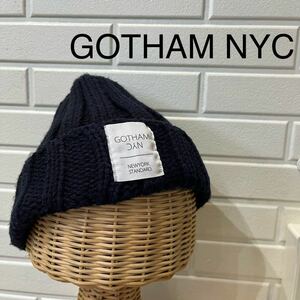 GOTHAM NYC ゴッサム ニューヨーク ニット帽 帽子 ビーニー ワッチ キャップ ネイビー 玉mc2439