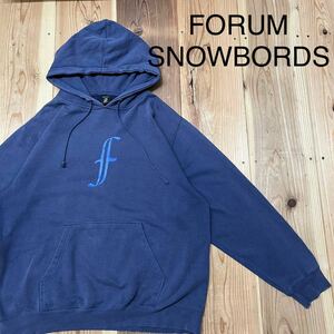 FORUMSNOWBORDS フォーラムスノーボード sweat hoodie スウェット パーカー プリントビッグロゴ USA企画 ネイビー サイズL 玉mc2495